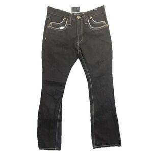 VTG Y2K 90's LAMASINI Jeans Men's Black And White Stitching 30x30